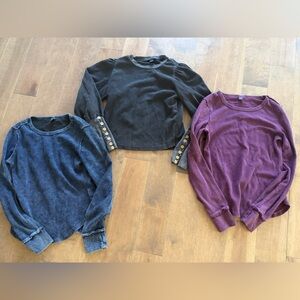 3 long sleeved Waffle tops - size Large